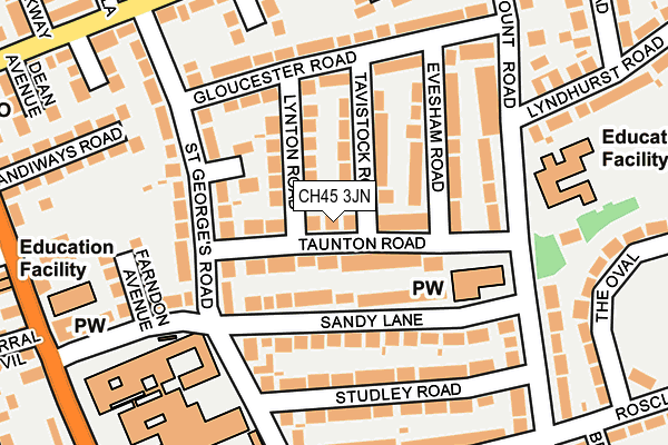 CH45 3JN map - OS OpenMap – Local (Ordnance Survey)