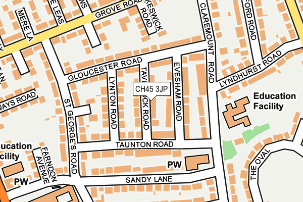 CH45 3JP map - OS OpenMap – Local (Ordnance Survey)