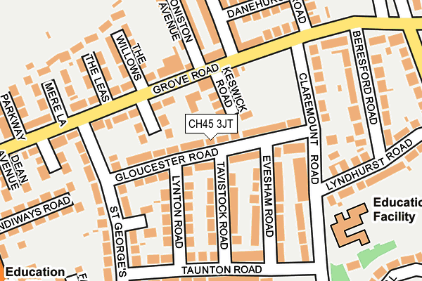 CH45 3JT map - OS OpenMap – Local (Ordnance Survey)