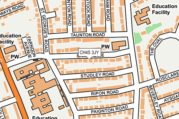 CH45 3JY map - OS OpenMap – Local (Ordnance Survey)