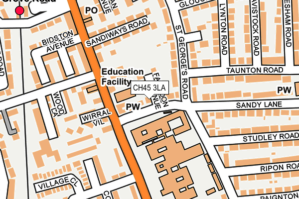 CH45 3LA map - OS OpenMap – Local (Ordnance Survey)