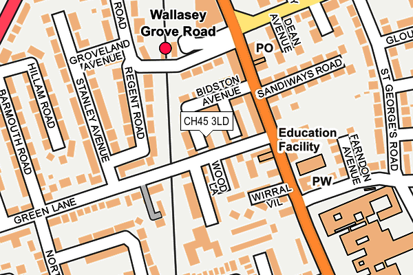 CH45 3LD map - OS OpenMap – Local (Ordnance Survey)