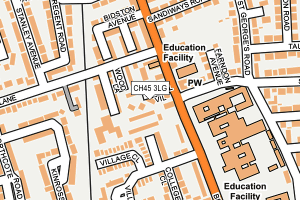 CH45 3LG map - OS OpenMap – Local (Ordnance Survey)