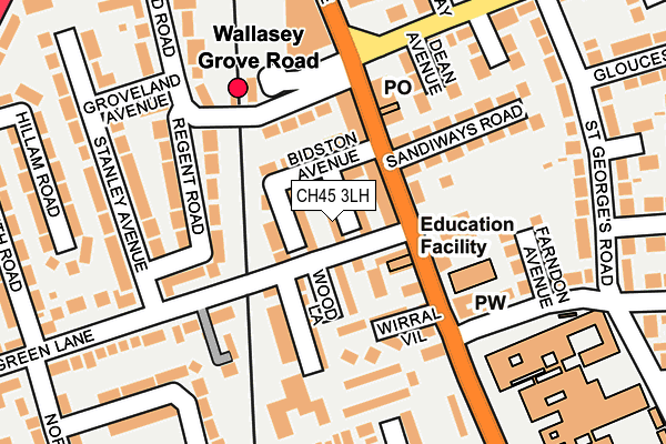 CH45 3LH map - OS OpenMap – Local (Ordnance Survey)