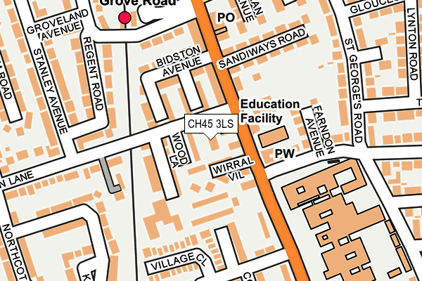 CH45 3LS map - OS OpenMap – Local (Ordnance Survey)