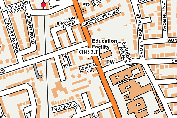 CH45 3LT map - OS OpenMap – Local (Ordnance Survey)