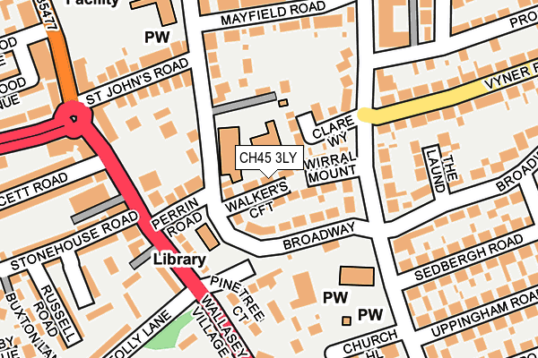 CH45 3LY map - OS OpenMap – Local (Ordnance Survey)