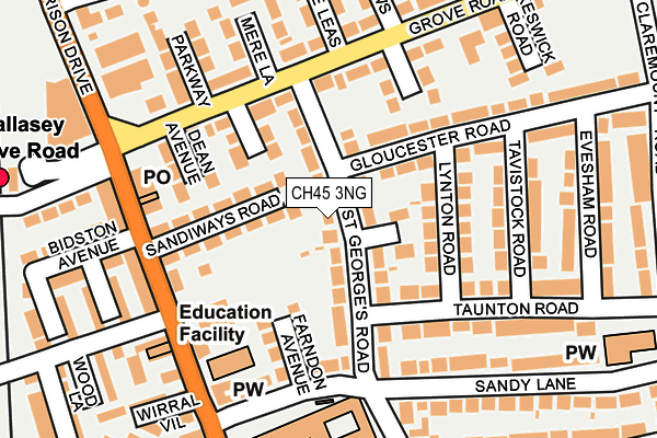 CH45 3NG map - OS OpenMap – Local (Ordnance Survey)