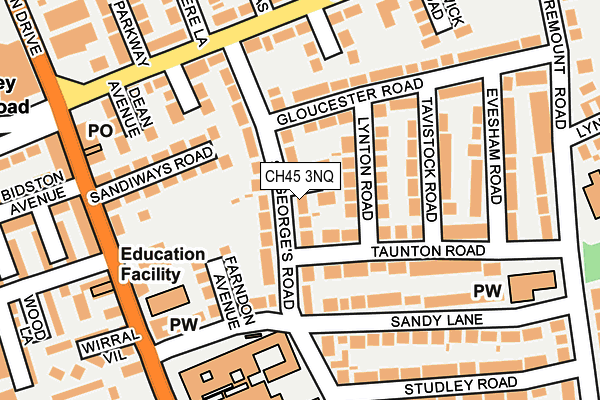 CH45 3NQ map - OS OpenMap – Local (Ordnance Survey)