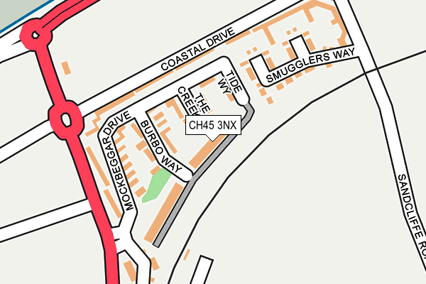 CH45 3NX map - OS OpenMap – Local (Ordnance Survey)
