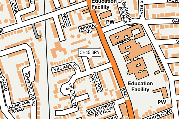 CH45 3PA map - OS OpenMap – Local (Ordnance Survey)