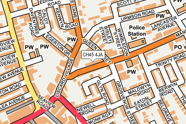 CH45 4JA map - OS OpenMap – Local (Ordnance Survey)