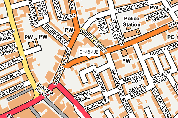 CH45 4JB map - OS OpenMap – Local (Ordnance Survey)