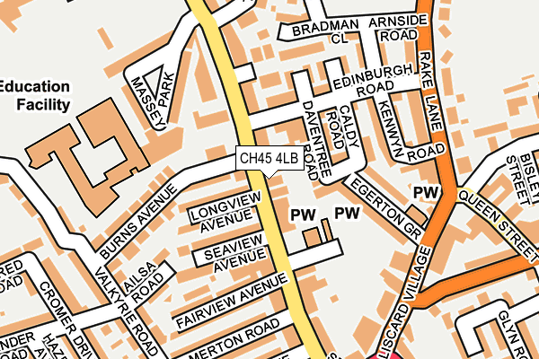 CH45 4LB map - OS OpenMap – Local (Ordnance Survey)