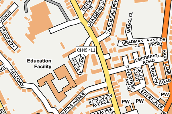 CH45 4LJ map - OS OpenMap – Local (Ordnance Survey)