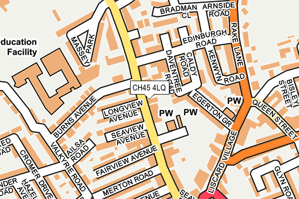 CH45 4LQ map - OS OpenMap – Local (Ordnance Survey)