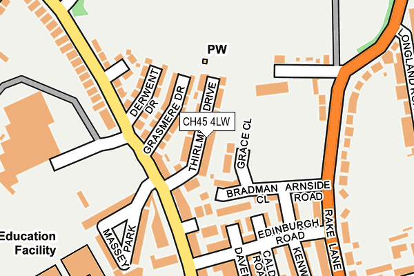 CH45 4LW map - OS OpenMap – Local (Ordnance Survey)