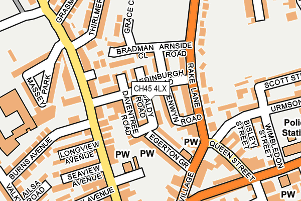 CH45 4LX map - OS OpenMap – Local (Ordnance Survey)
