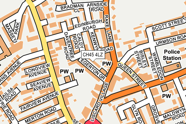 CH45 4LZ map - OS OpenMap – Local (Ordnance Survey)