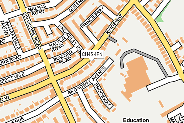 CH45 4PN map - OS OpenMap – Local (Ordnance Survey)