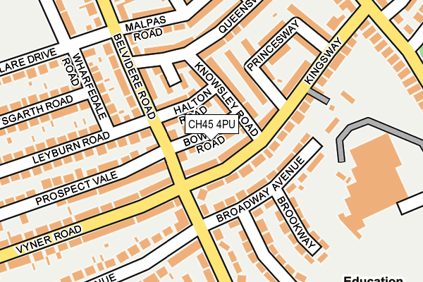 CH45 4PU map - OS OpenMap – Local (Ordnance Survey)