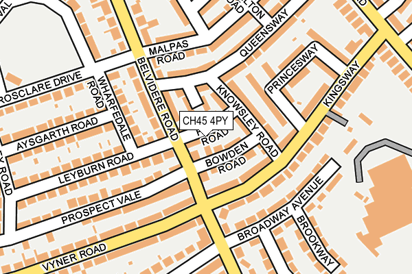 CH45 4PY map - OS OpenMap – Local (Ordnance Survey)