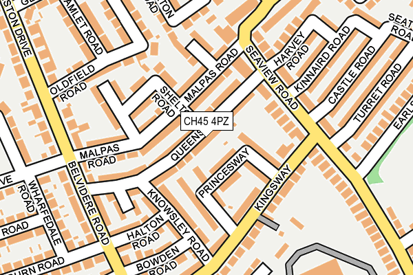 CH45 4PZ map - OS OpenMap – Local (Ordnance Survey)