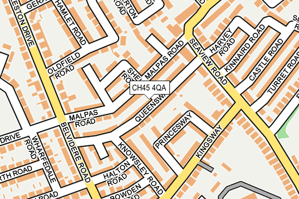 CH45 4QA map - OS OpenMap – Local (Ordnance Survey)