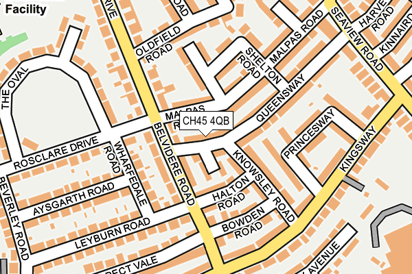 CH45 4QB map - OS OpenMap – Local (Ordnance Survey)