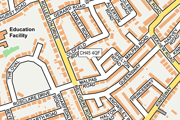 CH45 4QF map - OS OpenMap – Local (Ordnance Survey)