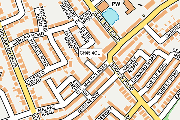 CH45 4QL map - OS OpenMap – Local (Ordnance Survey)