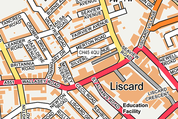 CH45 4QU map - OS OpenMap – Local (Ordnance Survey)