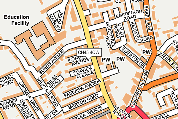 CH45 4QW map - OS OpenMap – Local (Ordnance Survey)