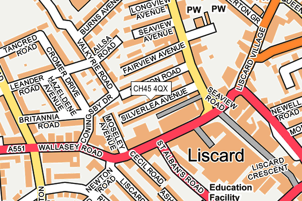 CH45 4QX map - OS OpenMap – Local (Ordnance Survey)