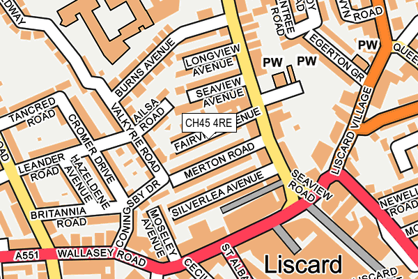 CH45 4RE map - OS OpenMap – Local (Ordnance Survey)