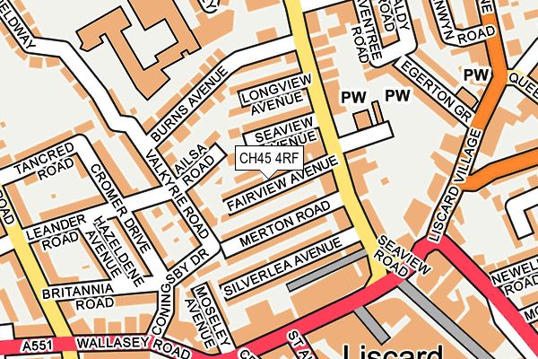 CH45 4RF map - OS OpenMap – Local (Ordnance Survey)