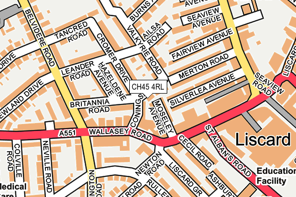 CH45 4RL map - OS OpenMap – Local (Ordnance Survey)