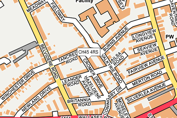 CH45 4RS map - OS OpenMap – Local (Ordnance Survey)