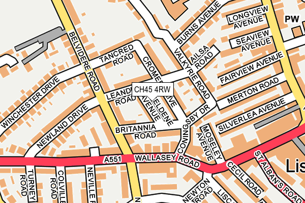 CH45 4RW map - OS OpenMap – Local (Ordnance Survey)