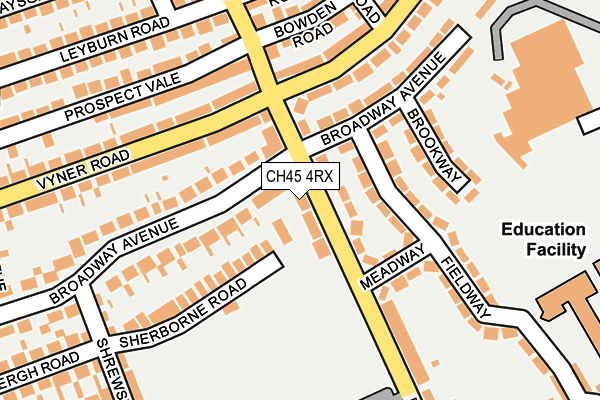 CH45 4RX map - OS OpenMap – Local (Ordnance Survey)