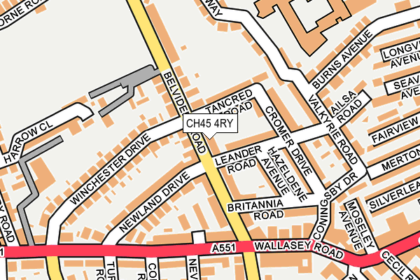 CH45 4RY map - OS OpenMap – Local (Ordnance Survey)