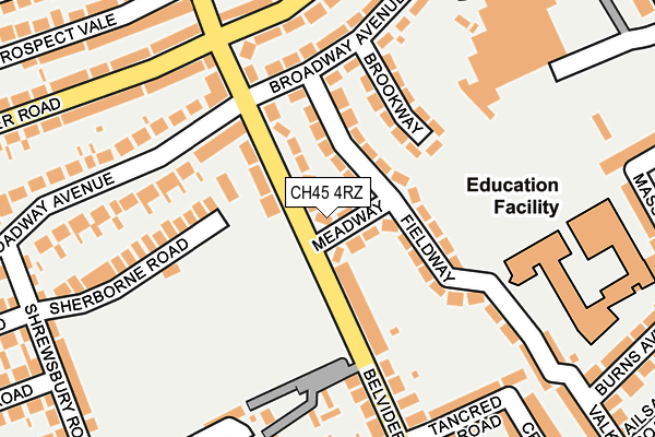 CH45 4RZ map - OS OpenMap – Local (Ordnance Survey)