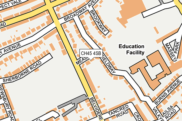 CH45 4SB map - OS OpenMap – Local (Ordnance Survey)