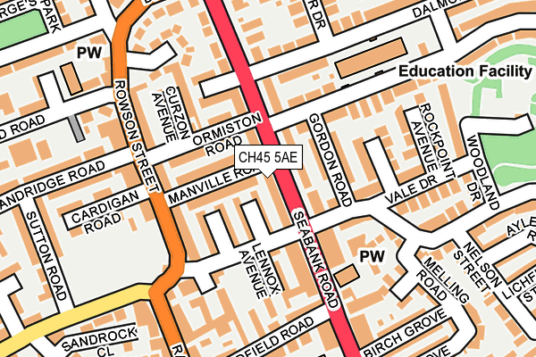 CH45 5AE map - OS OpenMap – Local (Ordnance Survey)