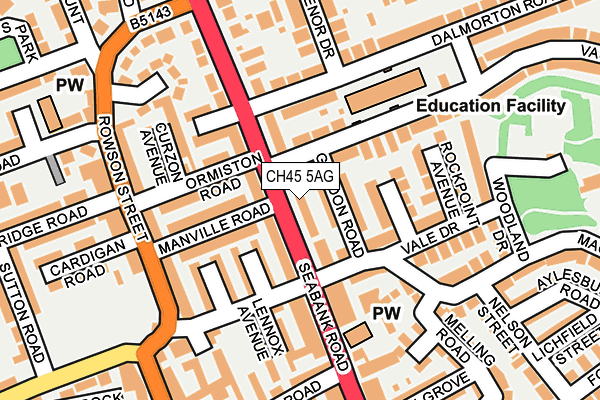 CH45 5AG map - OS OpenMap – Local (Ordnance Survey)