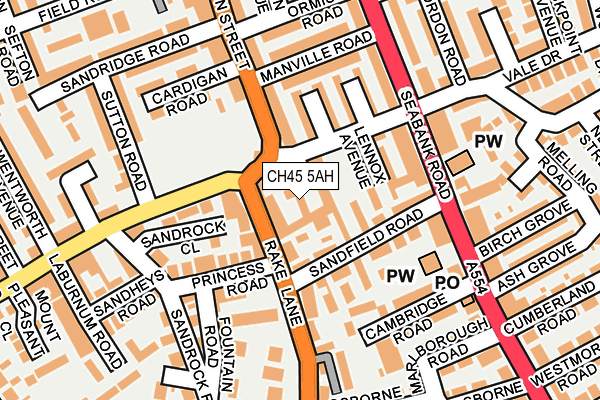 CH45 5AH map - OS OpenMap – Local (Ordnance Survey)