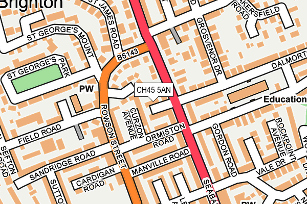 CH45 5AN map - OS OpenMap – Local (Ordnance Survey)