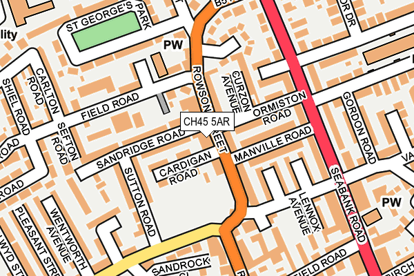 CH45 5AR map - OS OpenMap – Local (Ordnance Survey)