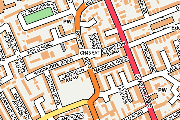 CH45 5AT map - OS OpenMap – Local (Ordnance Survey)