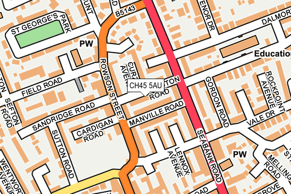 CH45 5AU map - OS OpenMap – Local (Ordnance Survey)